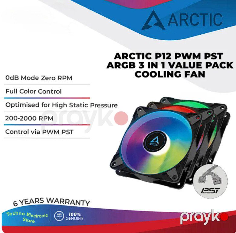 Arctıc P12 PWM PST A-rgb 120mm Case Fan A-rgb 3 in 1 Pack — Kompüterlər və noutbuklar, Bakı (2)