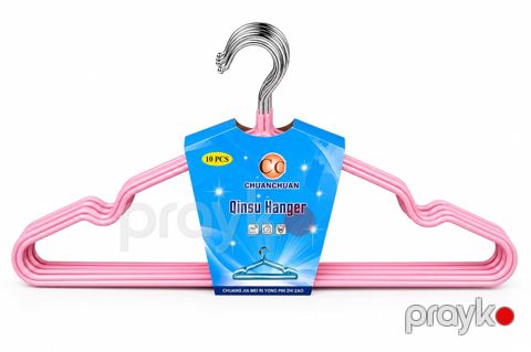 10 Ədəd Qinsu Hanger Metal Paltar Asqısı Çəhrayı Rəngli Sürüşməz Geyim Asılqanı LAZ-00319 — Bakı