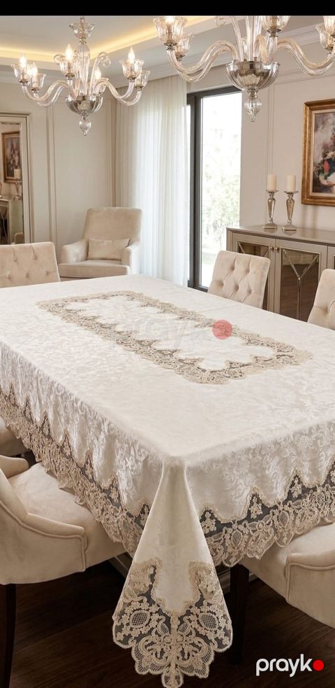 Süfrə 5377, velür, krem, 180х260 sm — Bakı