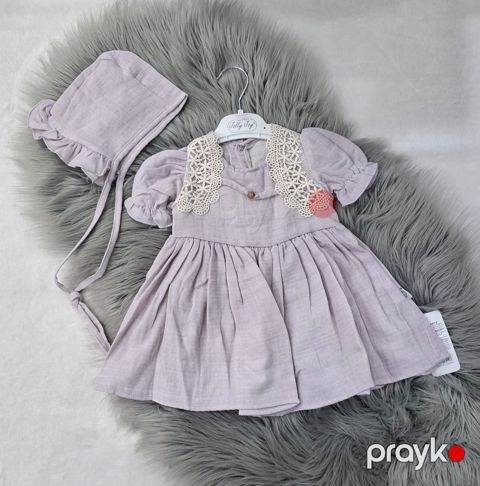 Don papaq ilə uşaqlar üçün, bənövşəyi, pambıq, ölçü 6-9 ay — Bakı