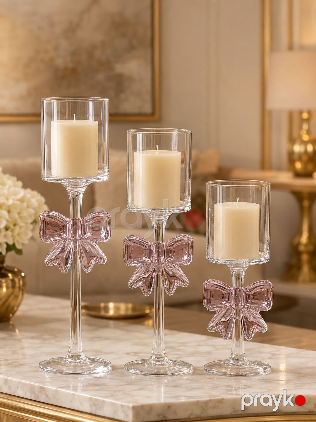 Çərəz qabı dəsti, şüşə, 25 sm/30 sm/35 sm, 400 ml, şəffaf/çəhrayı — Mallar, Bakı (2)