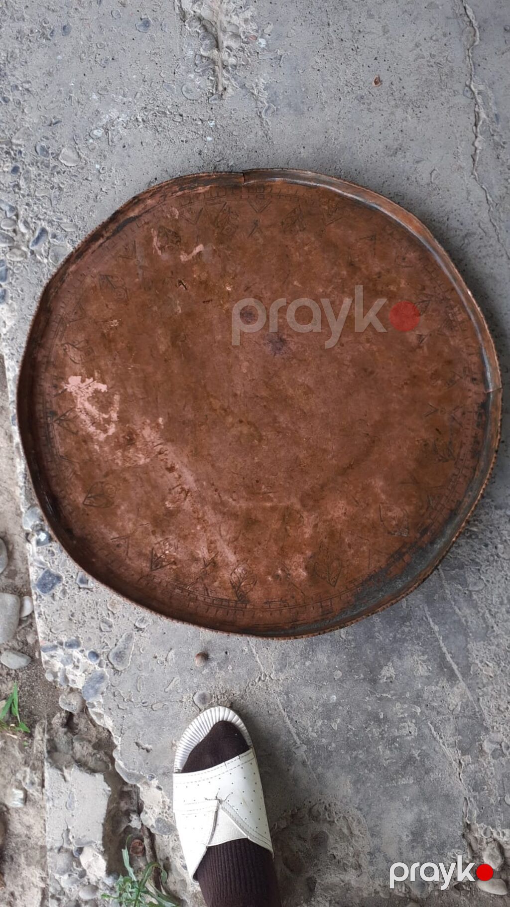 Məhsul: Mis sini (böyük ölçülü, əl işləri naxışlı) 15ci əsrə aid təmiz — Süfrə sərvisin üçün əşyalar, Bakı (3)