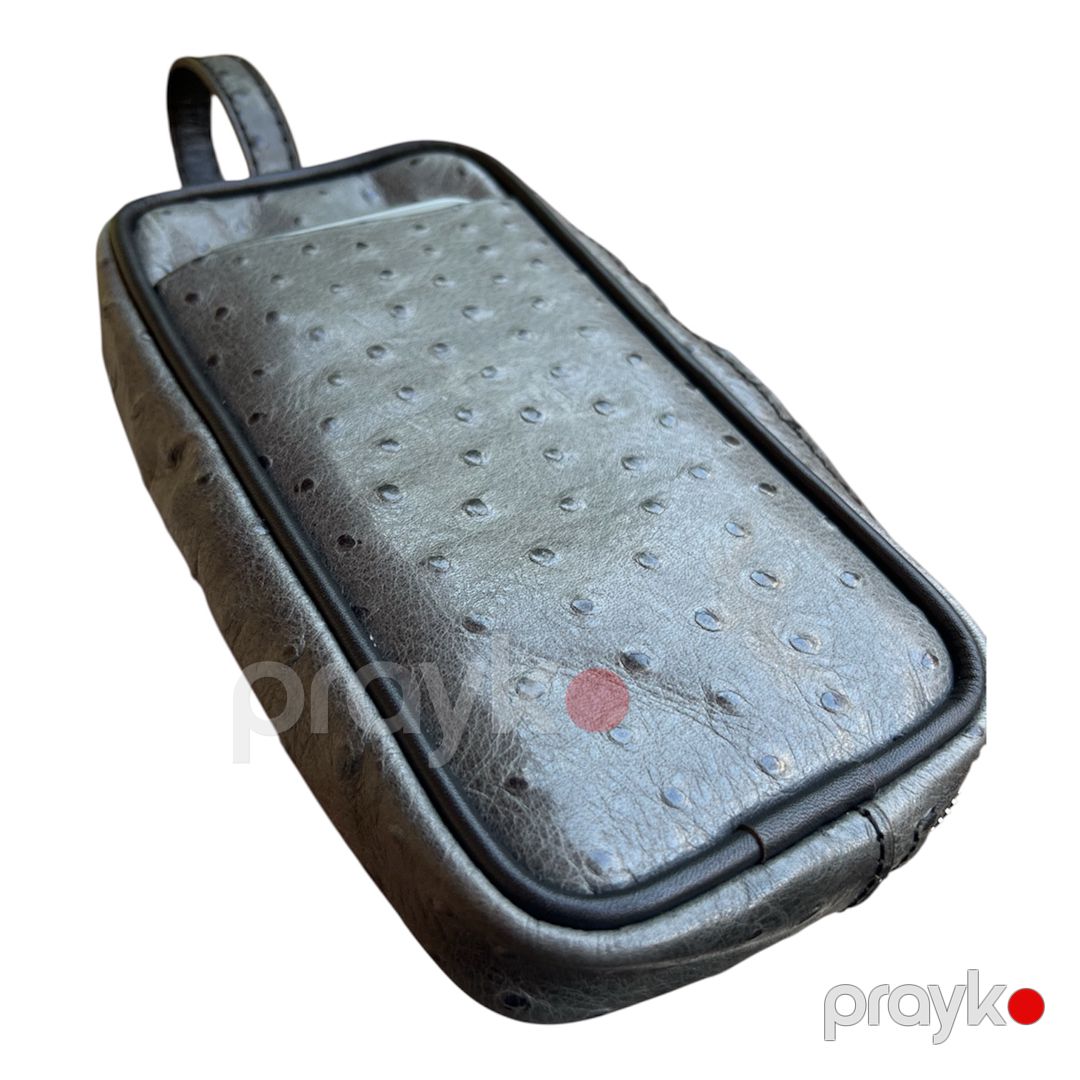 Borsetka ORI Leather, boz, 10.5 sm, 21 sm, təbii dər — Mallar, Bakı (3)