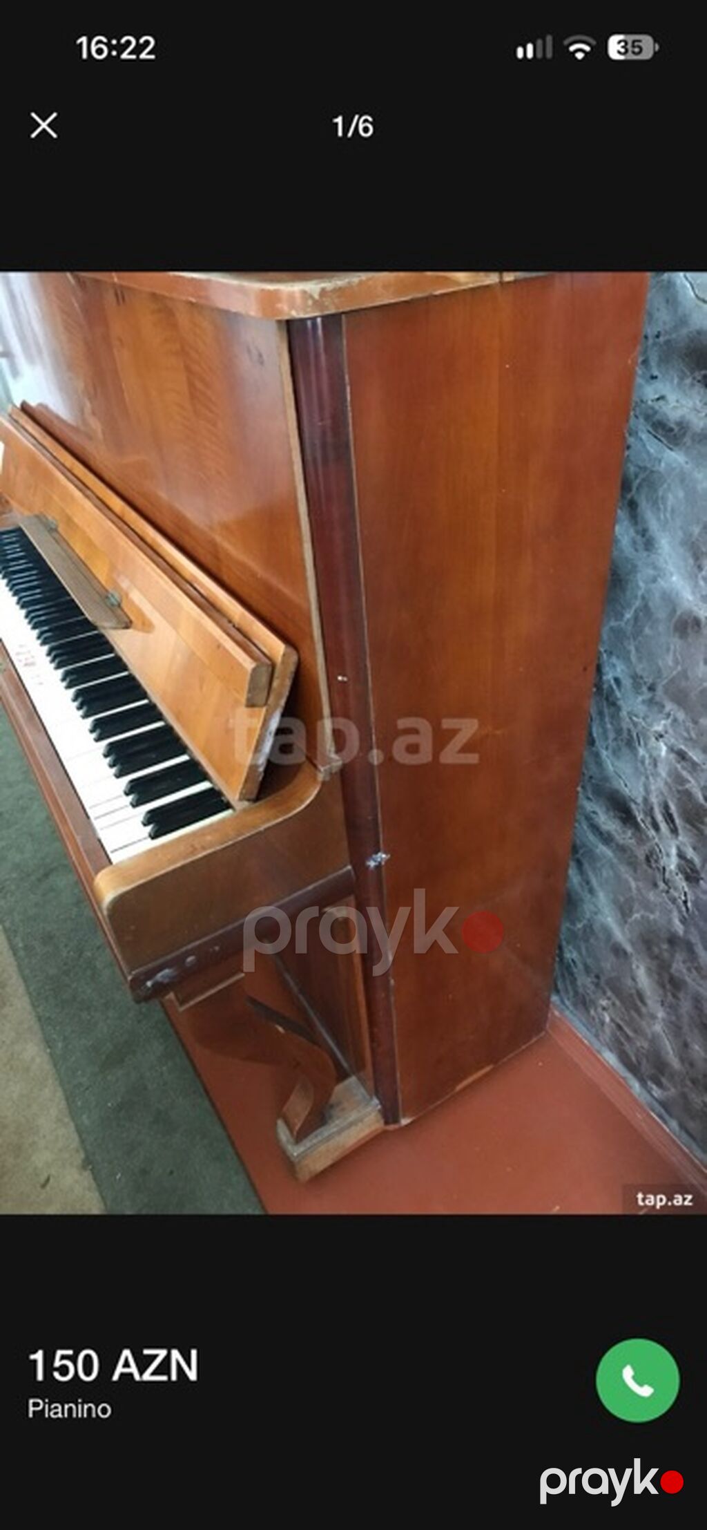 Pianino – dik modellə, klassik taxta korpuslu. - Korpus: cilalanmış — Pianino və digər klaviş alətləri, Xırdalan (6)