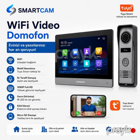 Dimansi Smart WiFi Video Domofon — Bakı