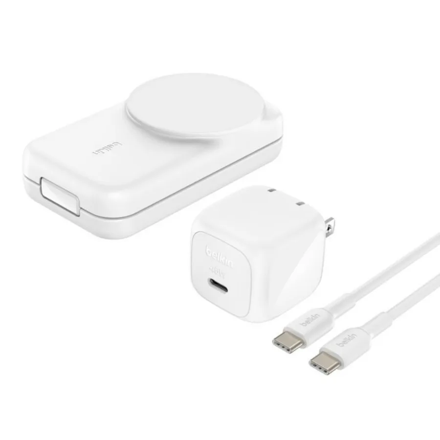 Enerji toplama cihazi Belkin 25W Qi2 3-in-1 Foldable charger White — Mallar, Bakı (5)