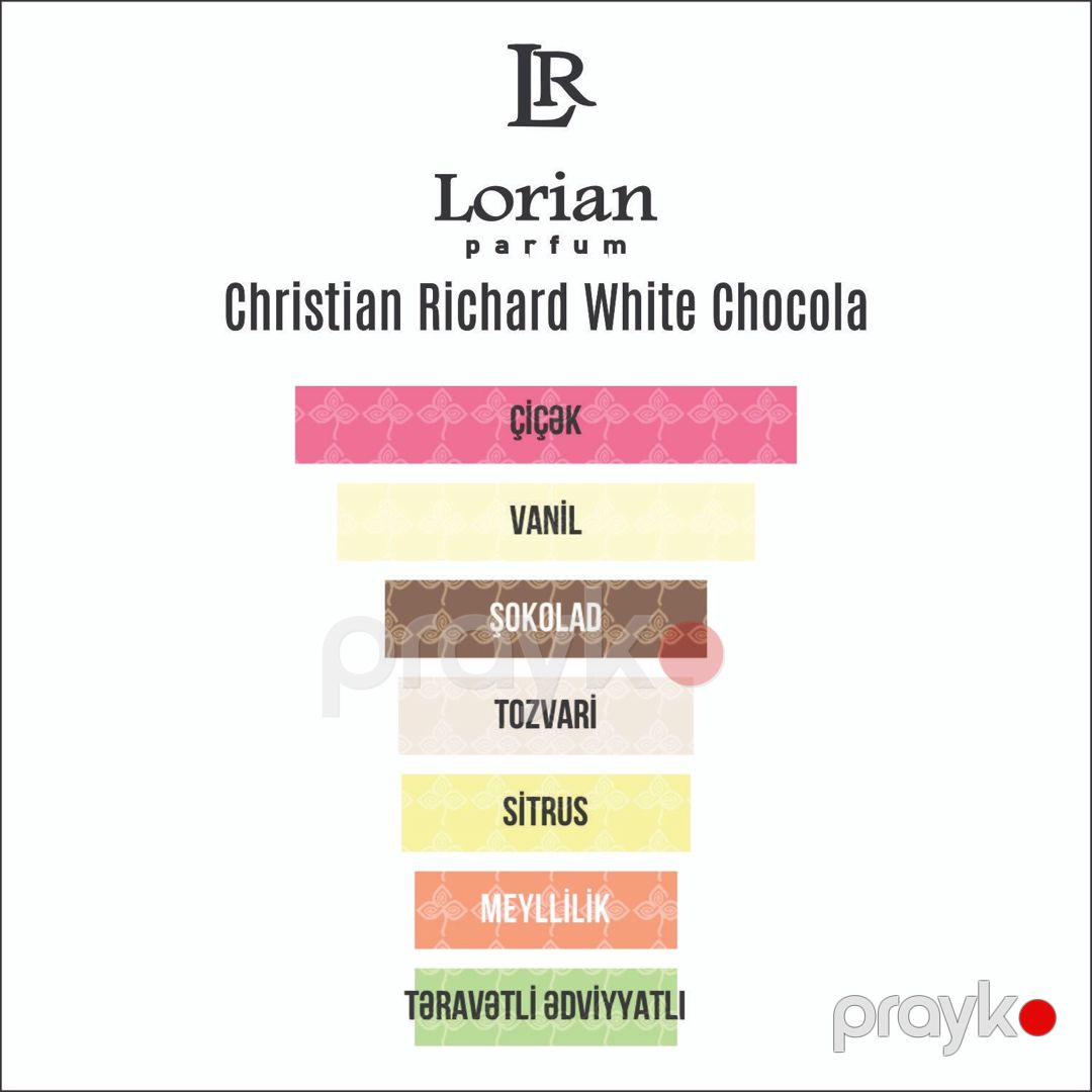 Ətir məhsulları White Chocola Xanımlar və kişilər üçün parfüm suyu 50 ml - Lorian-067-50 — Mallar, Bakı (2)