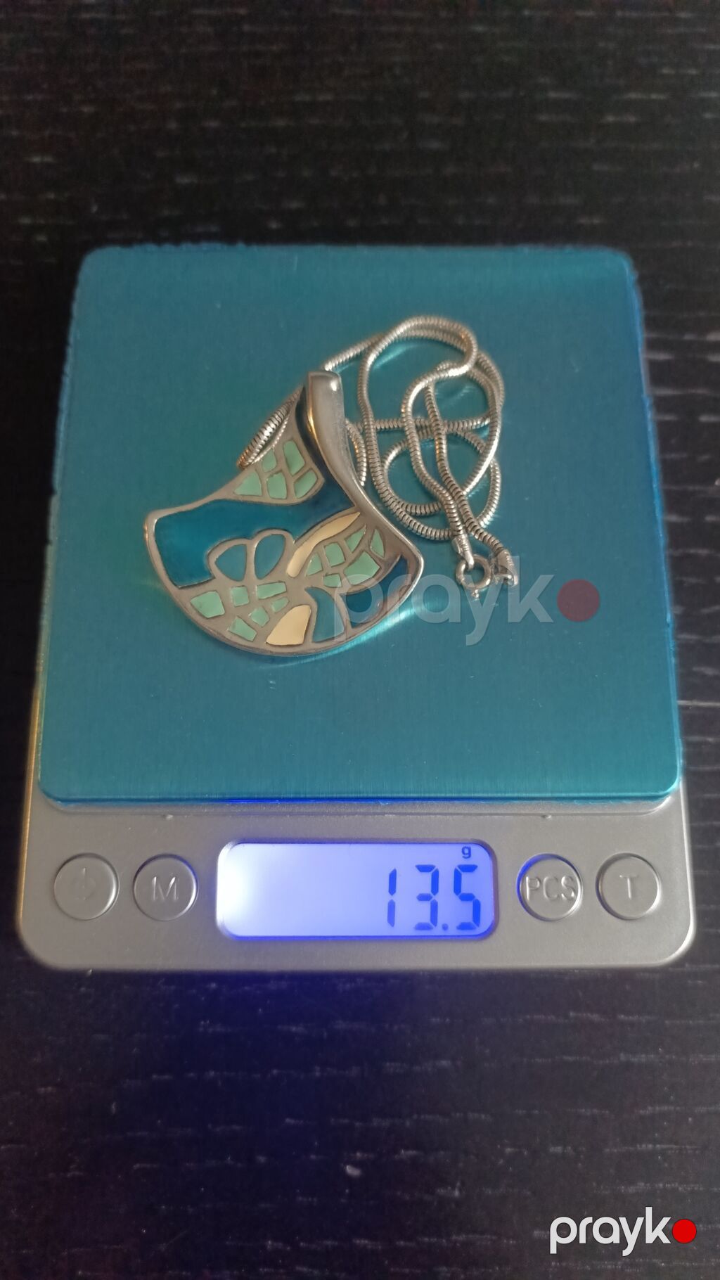 925 gümüş kolye - Material: 925 ayar gümüş (asma hissənin arxa — Dəbilqə, Fatmayı (3)