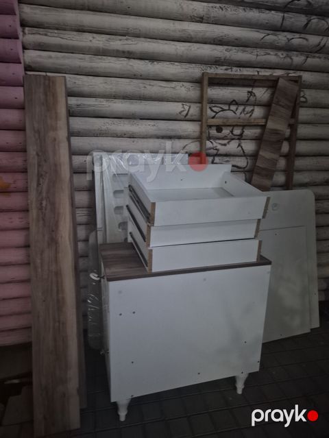 Mətbəx üçün modullu şkaf dəsti - Material: Mdf/ldsp kombinasiyası; ağ — Bakı
