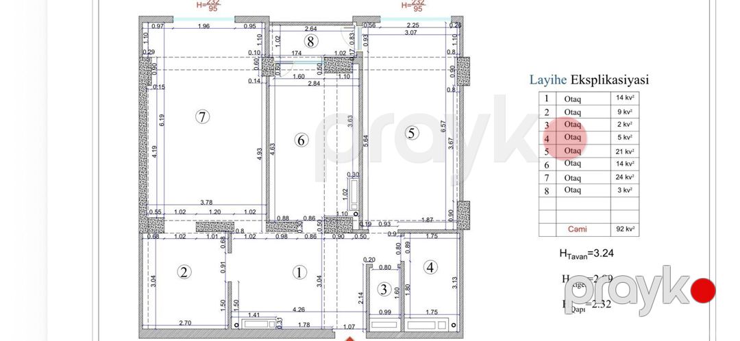 Satılır 2 otaqlı yeni tikili 93 m² — Mənzil, Bakı (6)