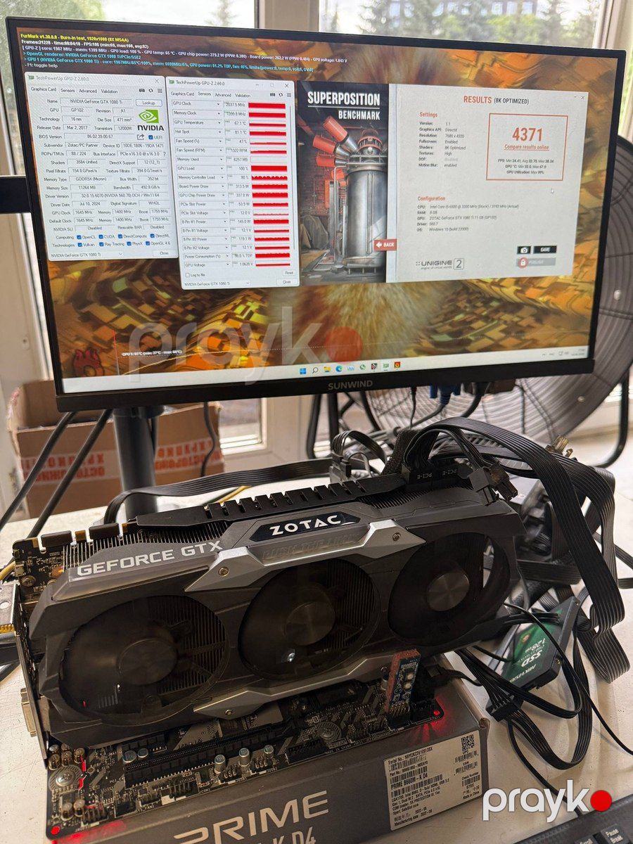 Videokart GTX 1080Ti AMP Extreme Edition 11GB — Kompüterlər və noutbuklar, Bakı (2)