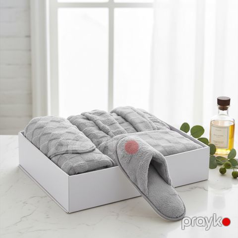 Kişilər üçün hamam dəsti, mikrofiber, boz, ölçü XL — Bakı