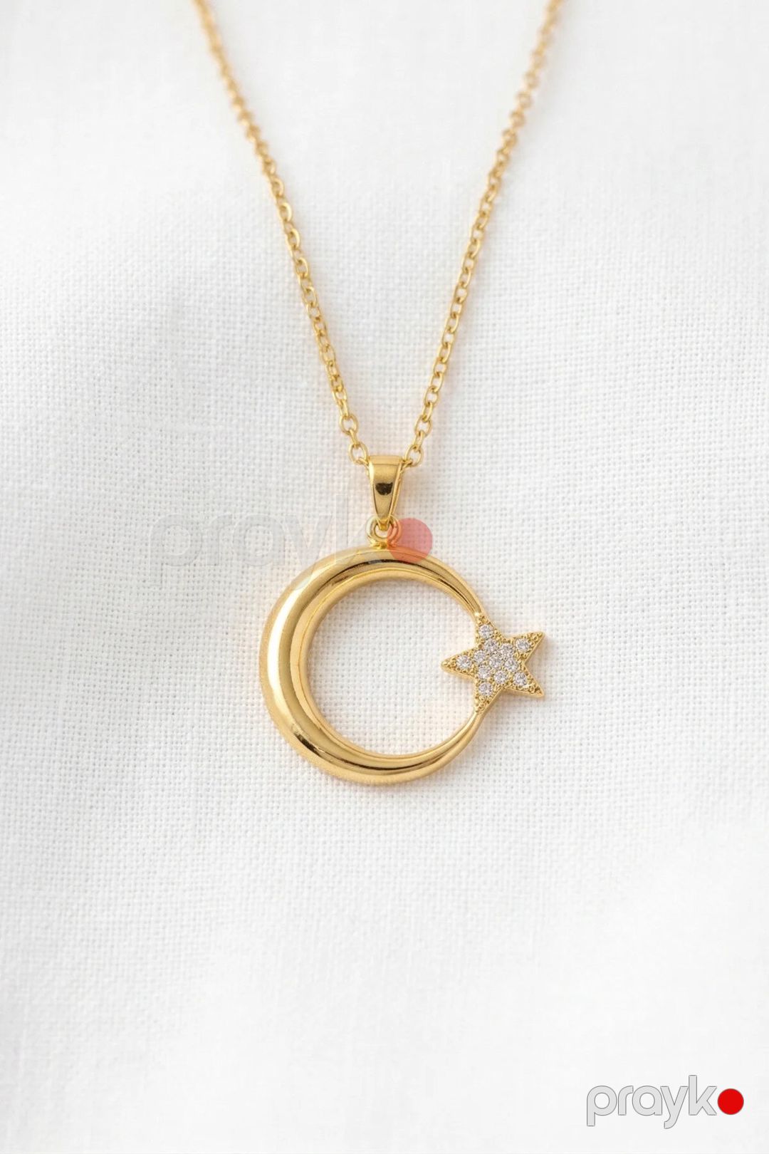 Qadınlar üçün kulonlu zəncir, Qızılı, Polad, 450 mm — Mallar, Bakı (3)