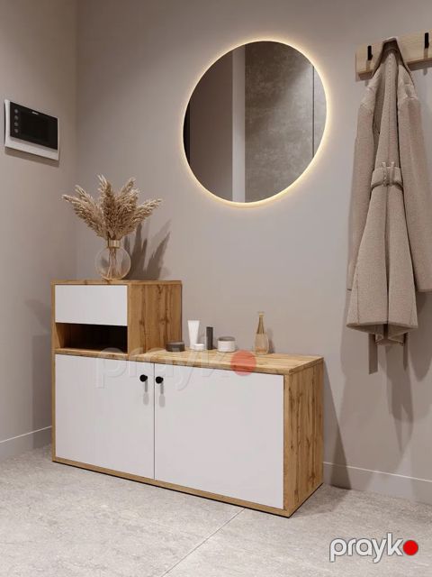Ayaqqabı üçün tumba Torst, Ldsp, ağ-qəhvəyi, 100x32x72 sm — Bakı