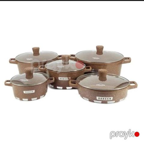 Qazan dəsti Uakeen, SU-LI0408, Tökmə qranit, 20 sm/24 sm/28 sm/32 sm, qəhvəyi — Bakı