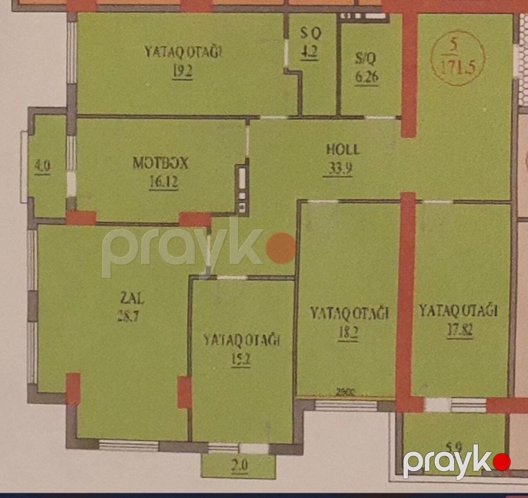 Satılır 4 otaqlı yeni tikili 171.5 m² — Mənzil, Bakı (8)