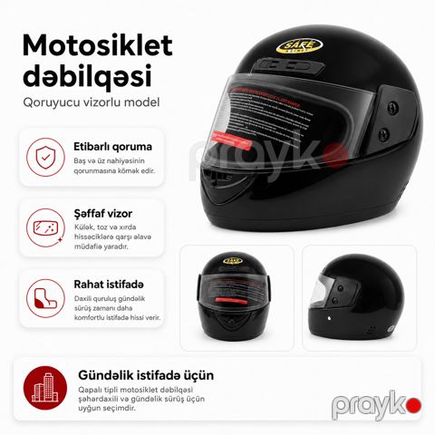 Motosiklet dəbilqəsi Qara rəng — Bakı