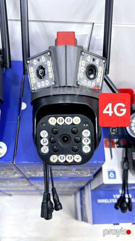 Simsiz 4G sim kartlı PTZ 3 kamera 360° 12MP/4K — Bakı