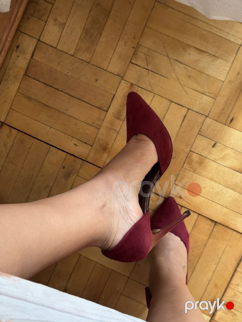 Bordo rəngdə klassik stiletto qadın ayaqqabısı - Model: sivri — Tufl, Digah (4)