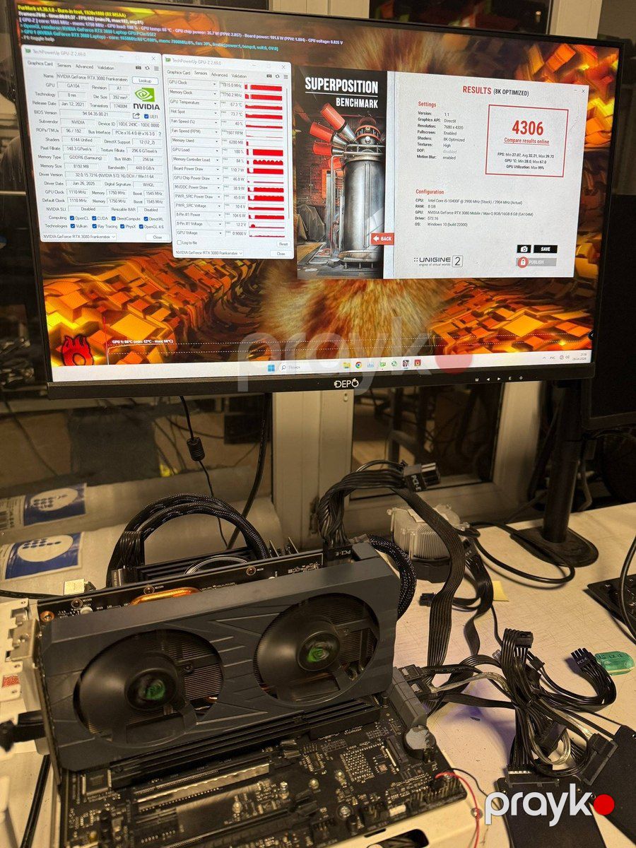Video kart Nvidia RTX 3080m laptop 8GB — Kompüterlər və noutbuklar, Bakı (6)