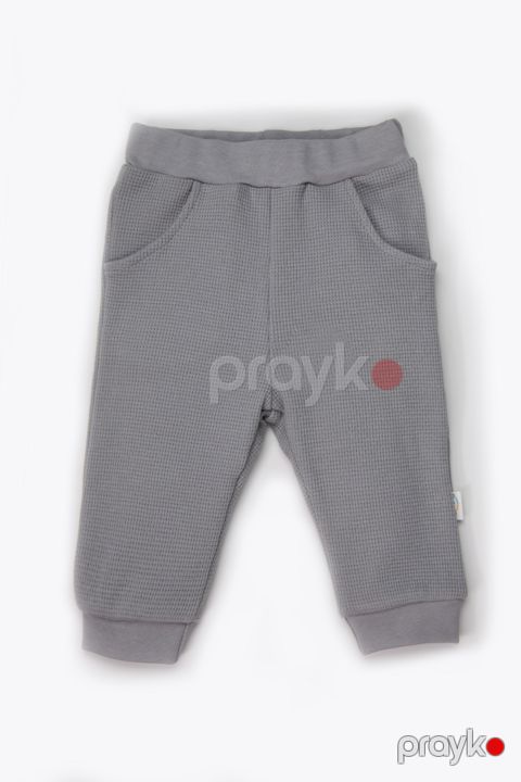 Şalvar Bebetto T4421, boz, pambıq, ölçü 6-9 ay — Bakı