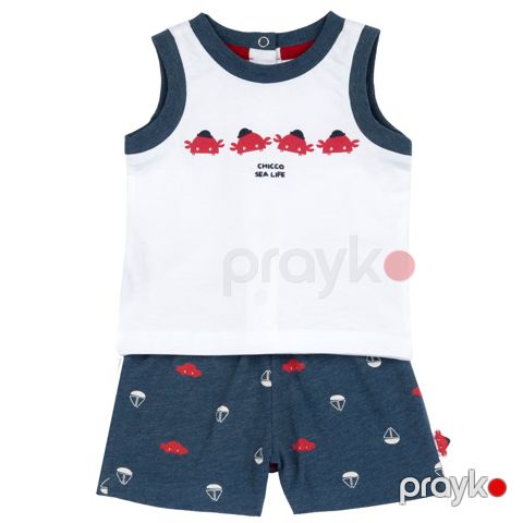 Oğlanlar üçün şortlu dəst Chicco 9101438000000-85, rəngbərəng, pambıq, ölçü 12 ay — Bakı
