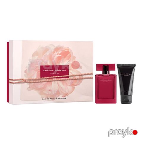 Narciso Rodriguez qadınlar üçün ətir dəsi (ətir suyu For Her Intense 50 ml + bədən losyonu For Her 50 ml) — Bakı