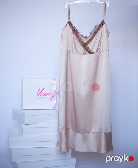 Qadınlar üçün Kombinasiya Vixen 2301111000001, bej, satin, ölçü M — Bakı