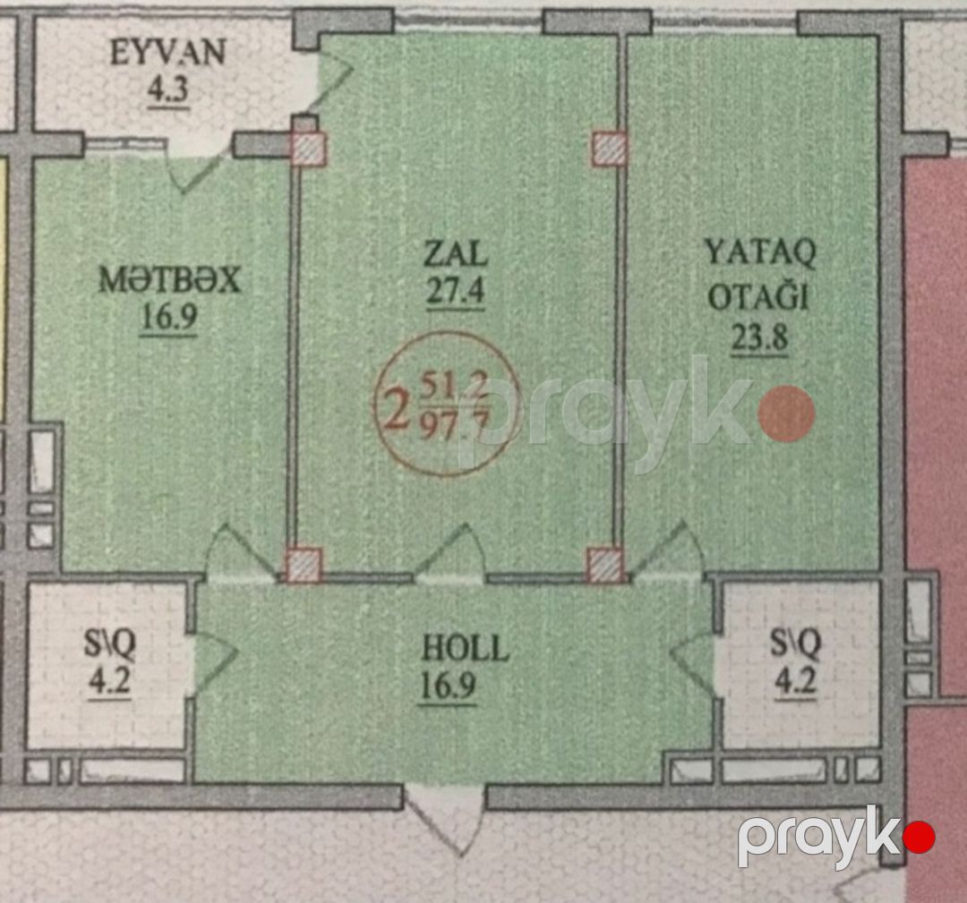 Satılır 2 otaqlı yeni tikili 98 m² — Mənzil, Bakı (3)