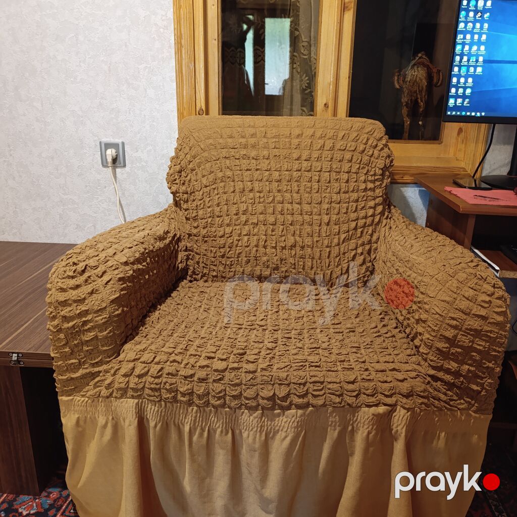 Qəhvəyi rəngli mebel örtüləri dəsti - Tərkib: divan və iki kreslo — Örtüklər və çarşavlar, Digah (3)