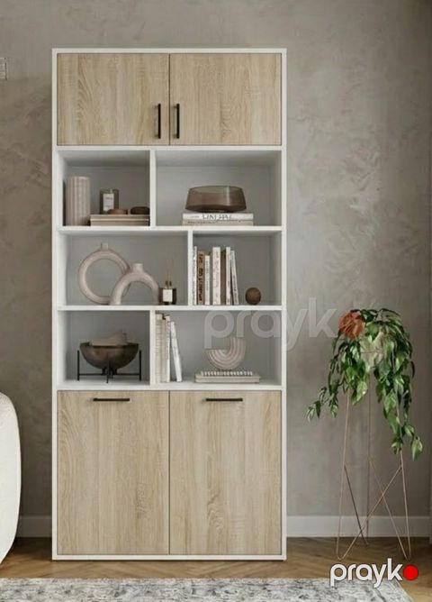 Şkaf MB-3, laminat, 185x80x40 sm, ağ/bej — Bakı