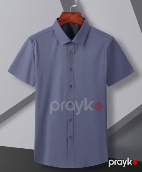 Kişilər üçün qısaqol köynək Pashaturk TCS_3269, boz, pambıq, ölçü 3XL — Bakı