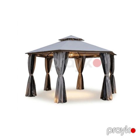 Bağ qazebosu Evimiz 300x300 sm polad çərçivə, suya davamlı polyester — Bakı