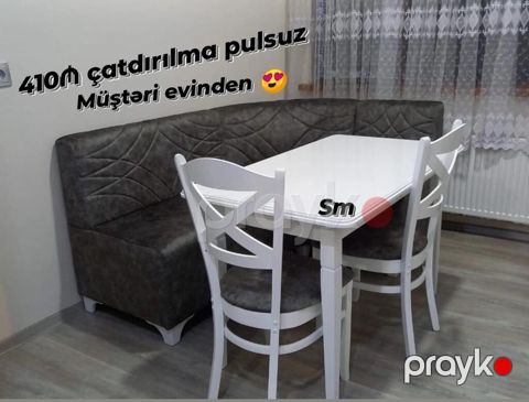 Mətbəx üçün, Yeni, Açılmayan, Dördbucaq masa, 2 stul — Digah
