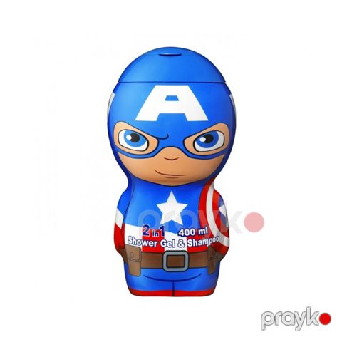 Saç və bədən üçün uşaq şampunu Air-Val International Marvel Captain America 400 ml — Bakı