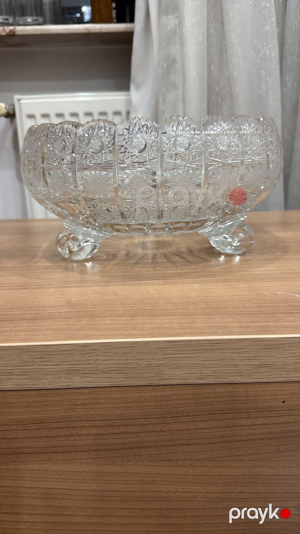 TOM Bohemia əl kəsimi kristal qab Material: 24% PbO tərkibli qurğuşun — Süfrə qabı, Xırdalan (2)