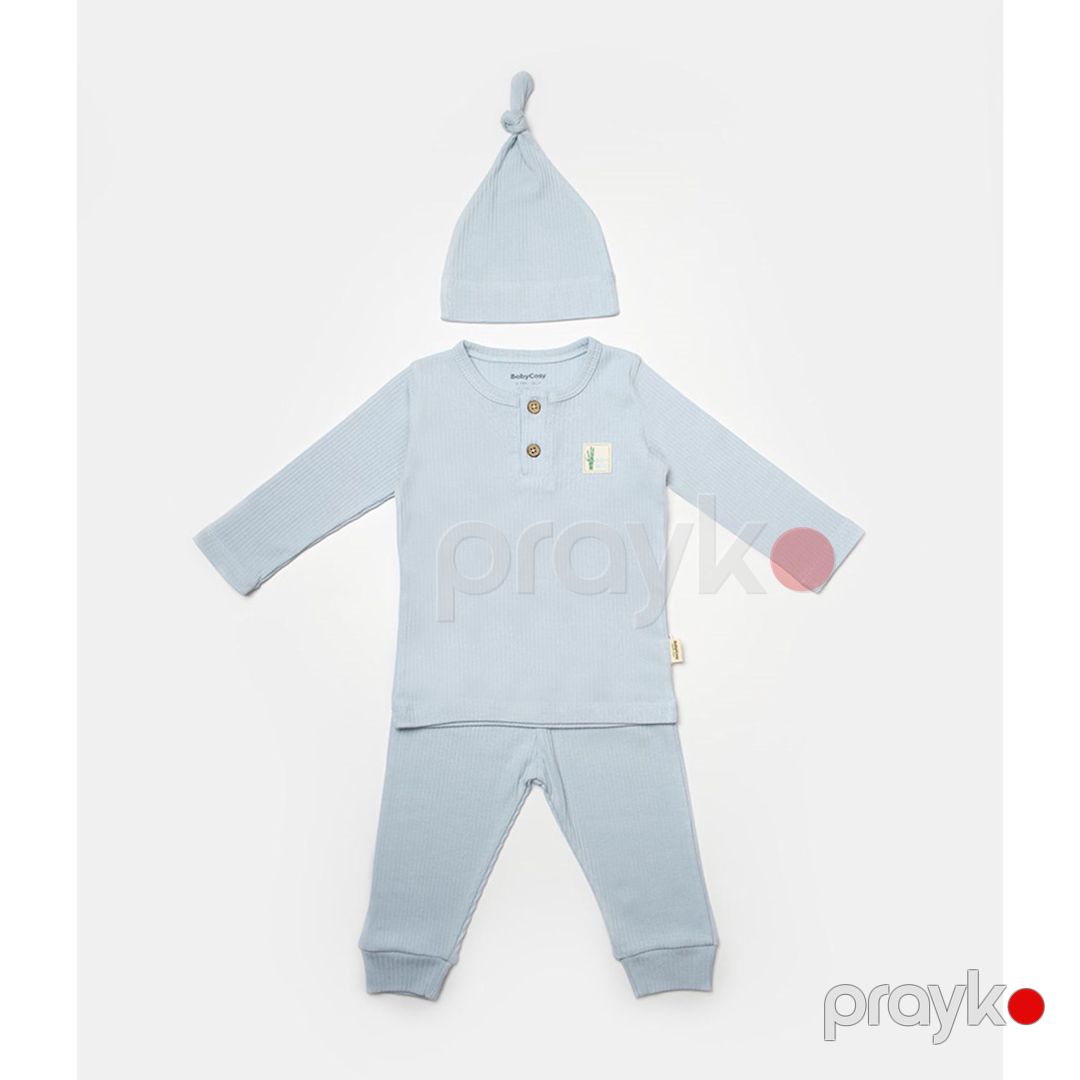 Oğlanlar üçün şalvarlı pijama dəsti BabyCosy CSYB9004, mavi, bambuk lifi/pambıq, ölçü 9-12 ay — Mallar, Bakı (2)