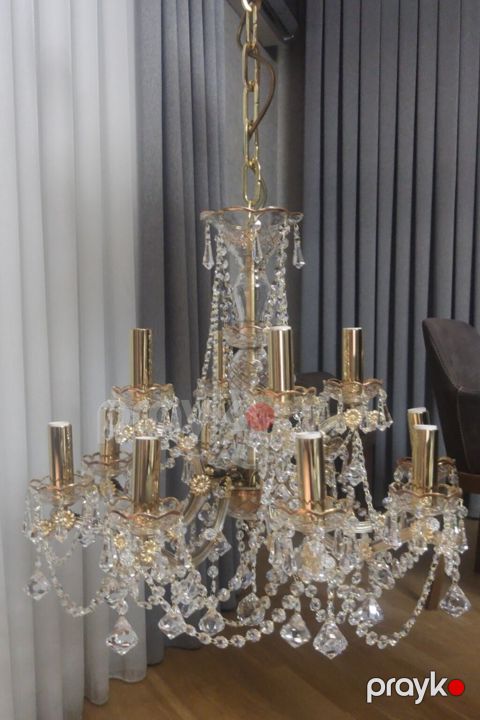 Çılçıraq, 10 və daha çox lampa, Xrustal — Bakı