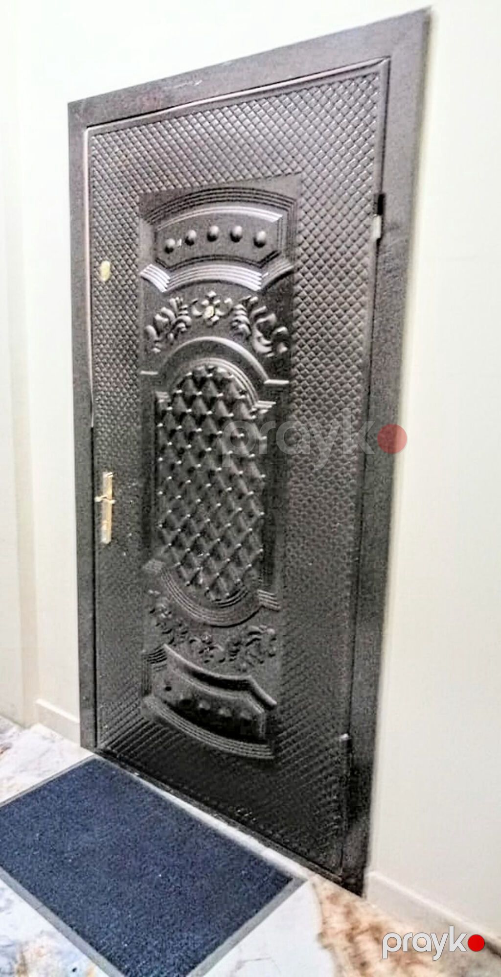 Metall giriş qapısı – dekorativ relyefli dizayn - Material: qalın — Pəncərələr, qapılar, balkonlar, Bakı (3)