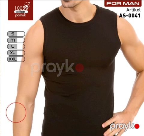 Kişilər üçün mayka Adonis AS0041, qara, pambıq, ölçü M — Bakı