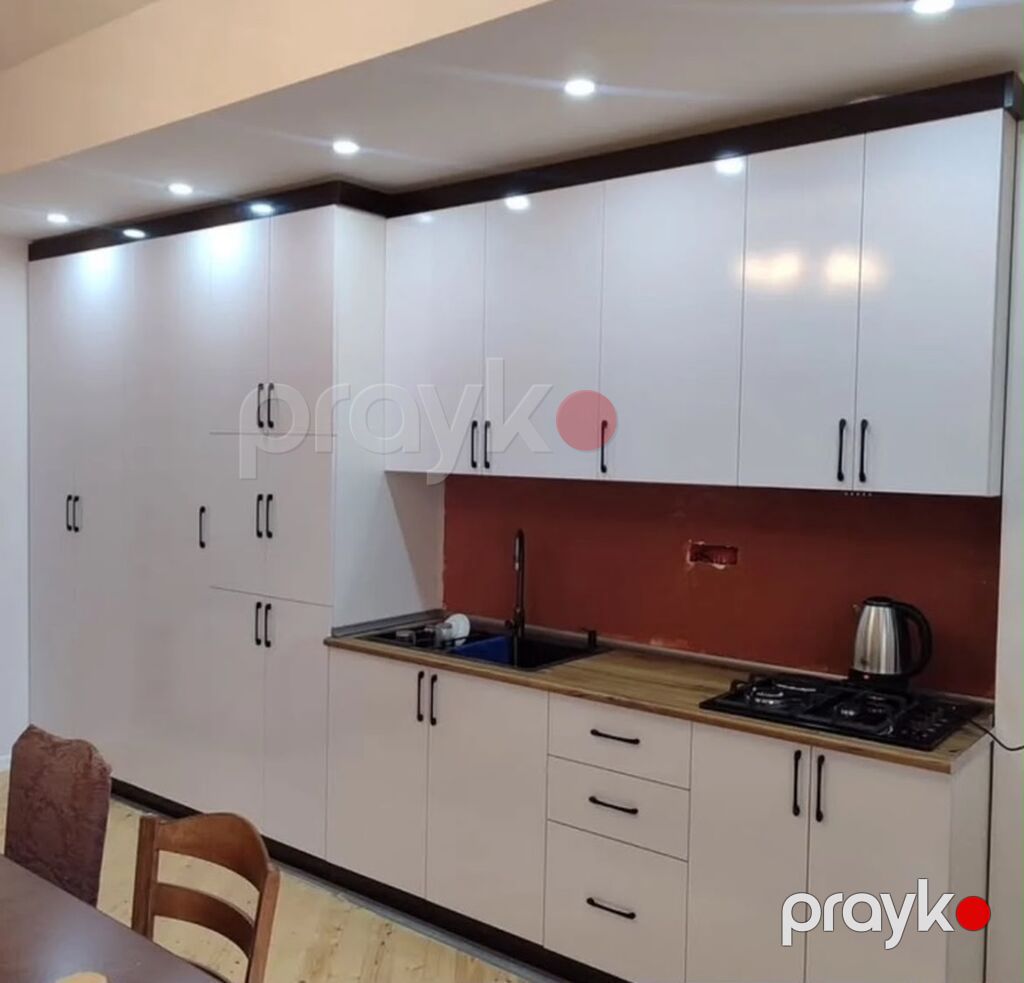 Sifarişlə mətbəx dəsti, Özü çəkən petlələr, Sadə laminat, Ödənişli çatdırılma — Mətbəx mobilyası, Masazır (5)