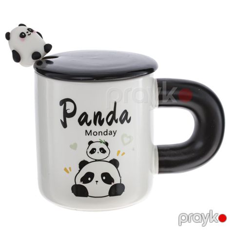 Fincan Monday Panda, keramika, ağ/qara, 430 ml — Bakı