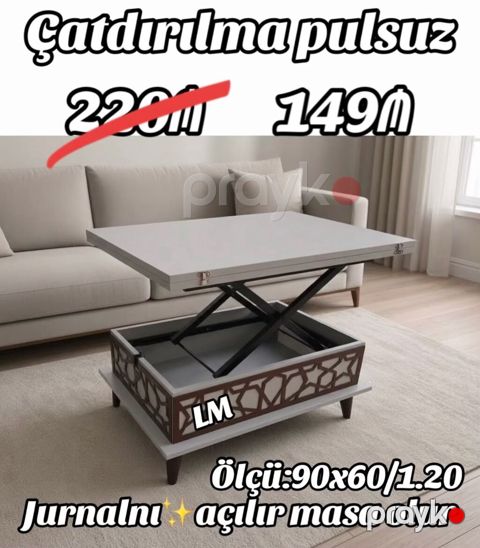 Düz masa, Transformer, Təkərsiz, Zəmanətsiz