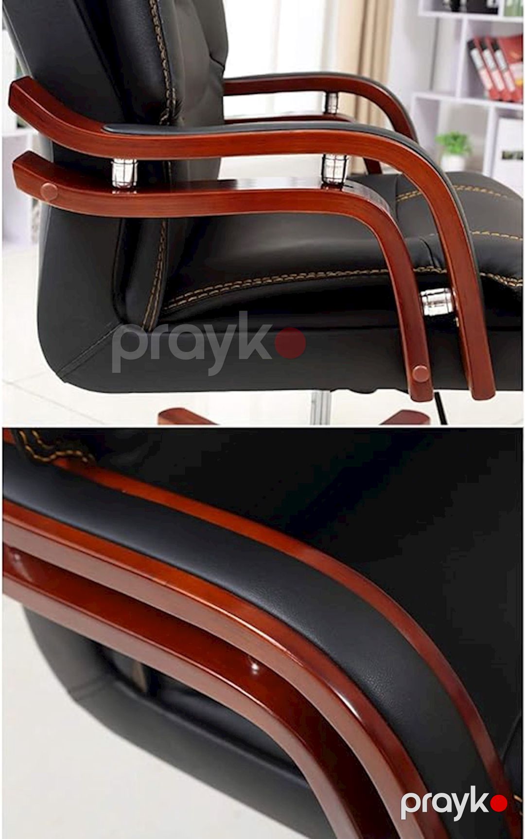 Ofis üçün kreslo B101, dəmir/dəri, qara, 130x65 sm — Mallar, Bakı (3)