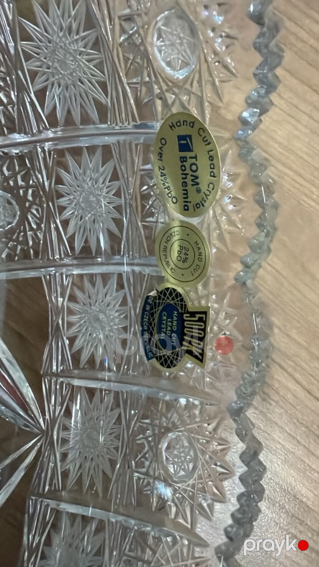 TOM Bohemia əl kəsimi kristal qab Material: 24% PbO tərkibli qurğuşun — Süfrə qabı, Xırdalan (3)