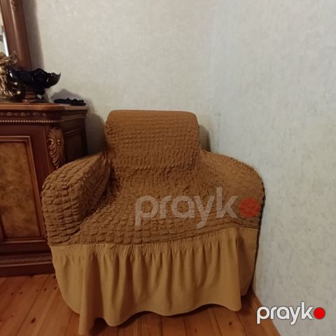 Qəhvəyi rəngli mebel örtüləri dəsti - Tərkib: divan və iki kreslo — Digah