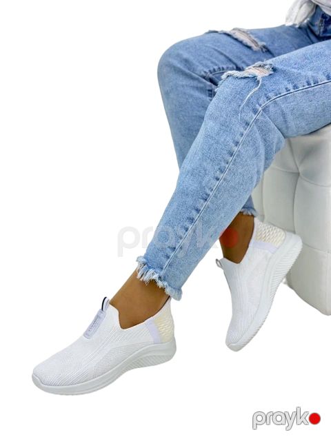 Qadınlar üçün sliponlar w-195-2, ağ, parça, ölçü 38 — Bakı