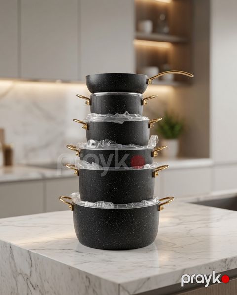 Qazan dəsti Maraton, Qranit, 20 sm/24 sm/28 sm/32 sm, Qazan/Qapaq/Tava, 12 parça — Bakı