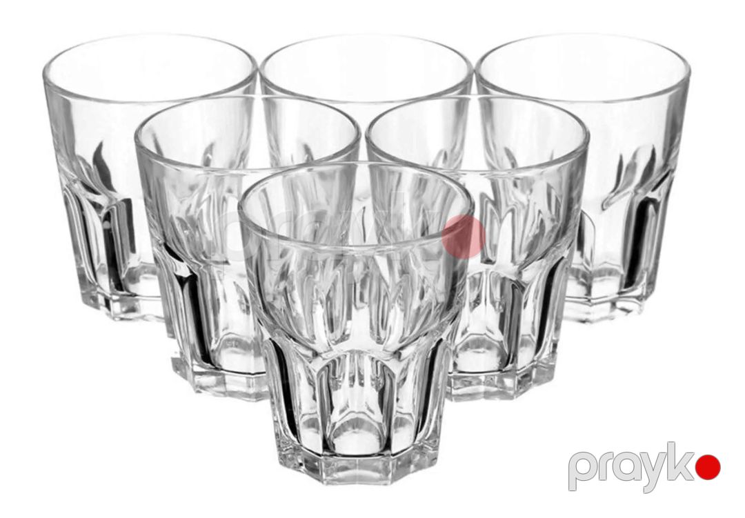 Stəkan dəsti No Brand New America 00112, bərkidilmiş şüşə, şəffaf, 350 ml, 6 əd — Mallar, Bakı (3)