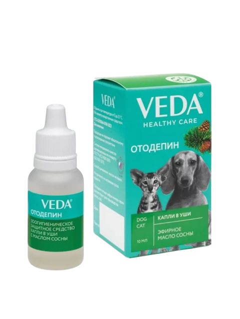 İtlər və pişiklər üçün Veda Отодепин qulaq damcıları, iltihab əleyhinə, 10 ml — Bakı
